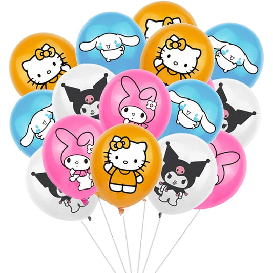 16pcs Cute Anime Party Decoration Balloons Latex Balloons Anime Theme Party Supplies Cute Birthday Party Balloons
