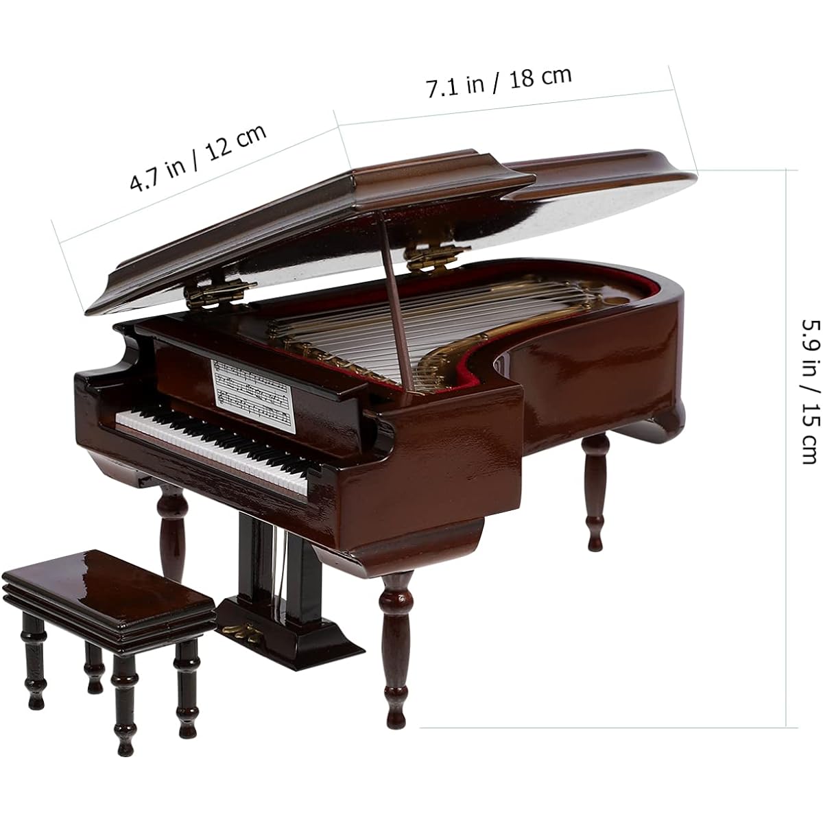 EXCEART Mini Piano Music Box Plastic Miniature Piano Figurine Desktop Piano Music Box Birthday Halloween Christmas Gift for Women Girls Coffee