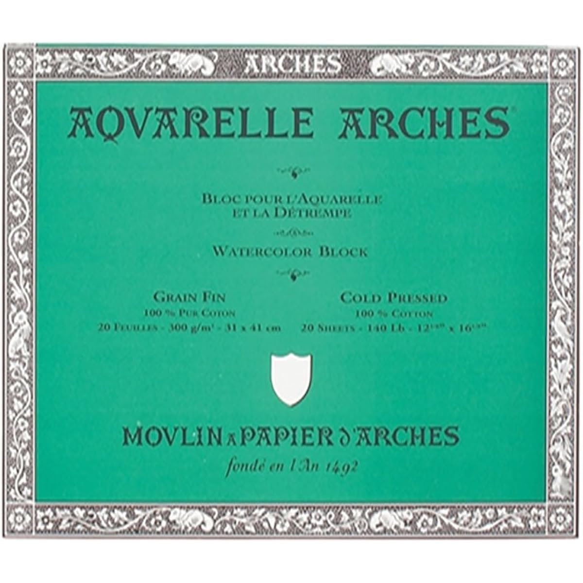 Canson Arches Watercolour Paper Block 200 x 200 mm Fine 300 g/m2 003-895