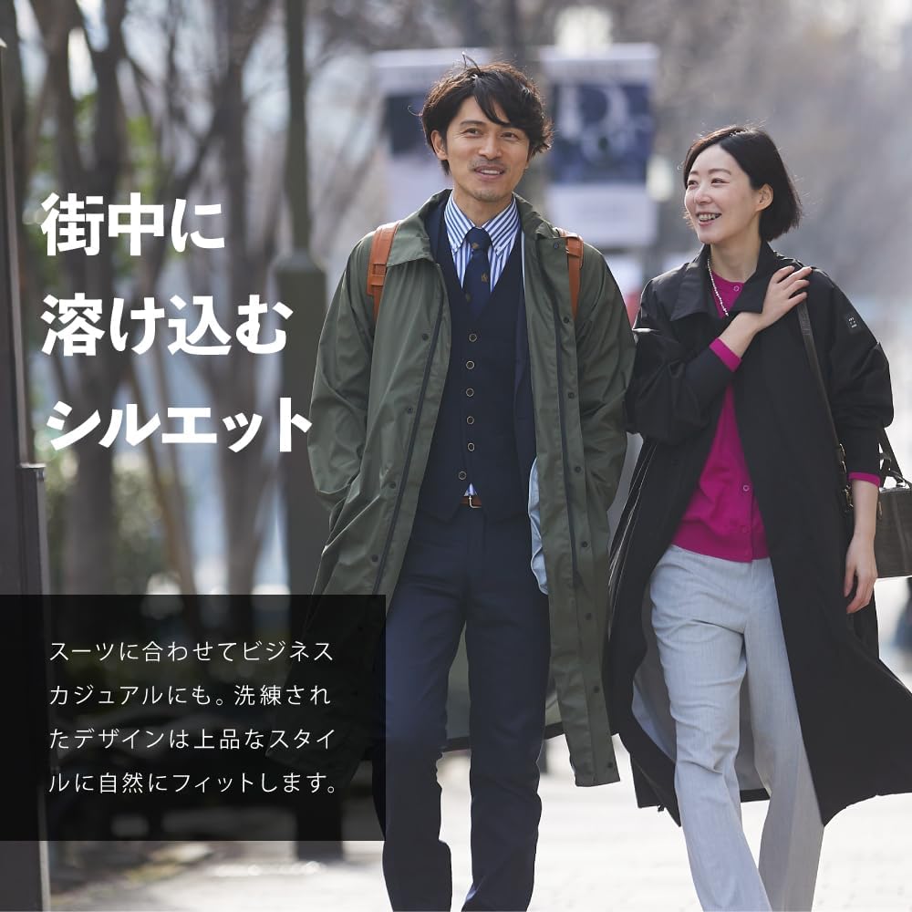 [Ametohare] Raincoat, Stainless Steel Collar Coat, Unisex, For Sunny or Rainy Weather, Waterproof, AH-300 3 Layer Stainless Steel Collar Coat