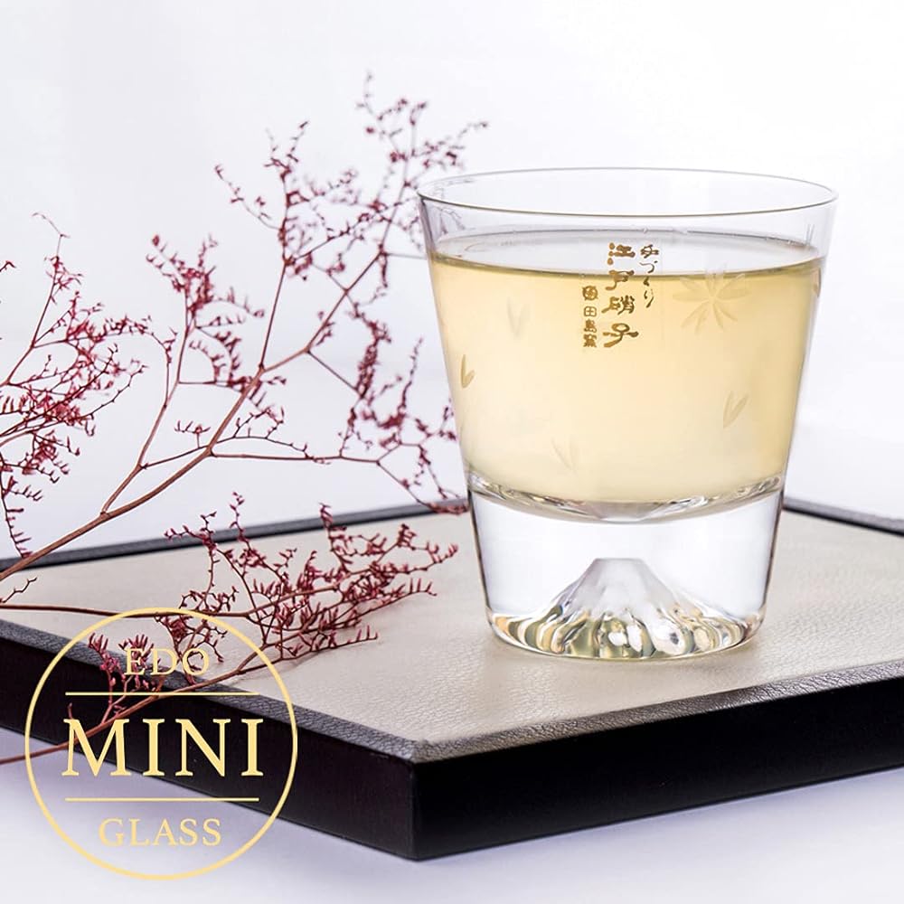 2021 Released! Fuji Glass, Tajima Glass, Mini Cherry Blossom Tumbler Glass, 3 Piece Set, Sakura Kiriko Mini Souvenir Grand Prix, Edo Glass, Mt. Fuji, Sea, Whiskey Glass, Rock Beer, Japanese Sake,