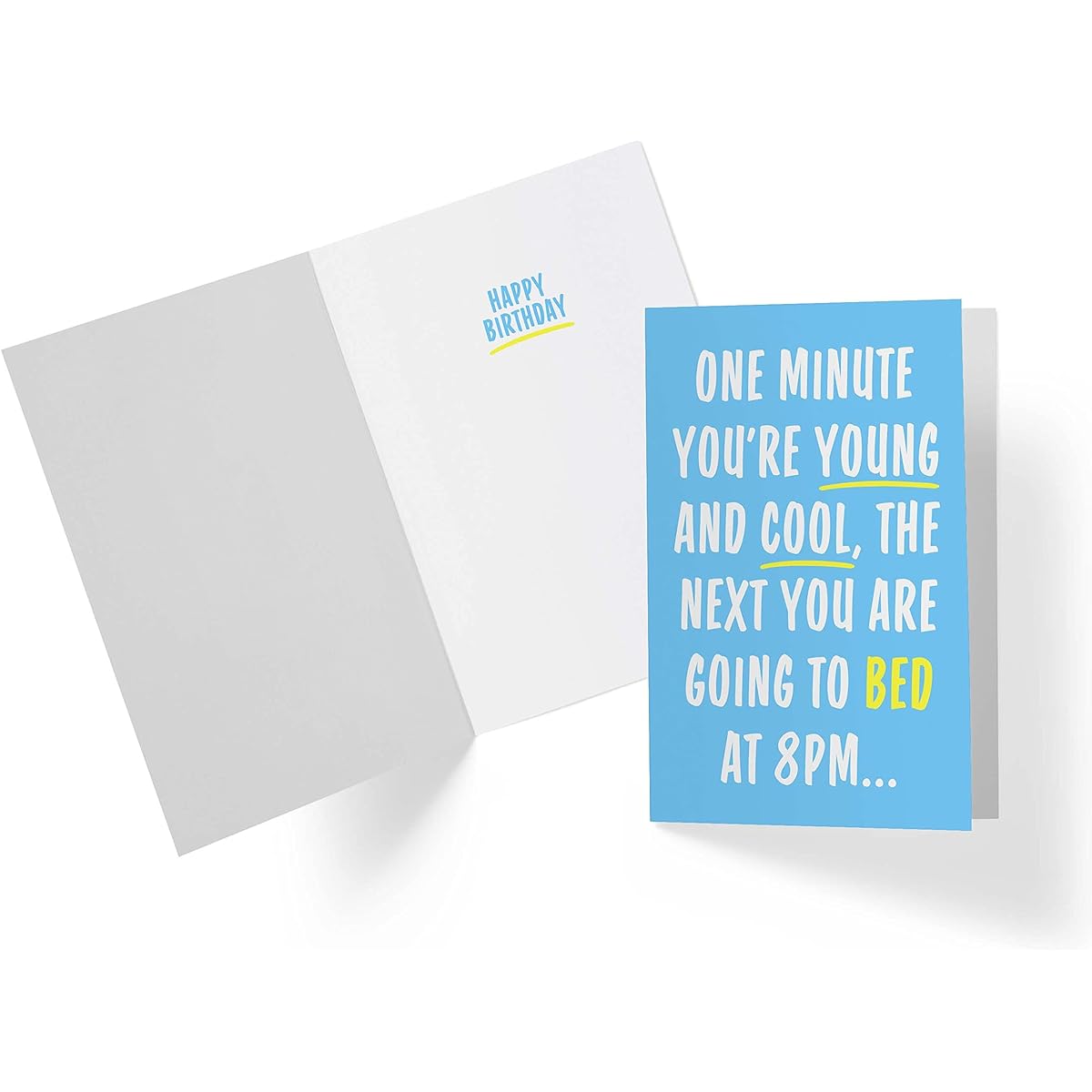 Funny Birthday Cards for Men and Women Single Large 5.5 x 8.5 inches Happy Birthday Card for Him or Her Husband Birthday Card Birthday Card for Brother - Birthday Card for Sister Birthday Card for Son, Nephew, Niece - Karto - 1 minute bed early