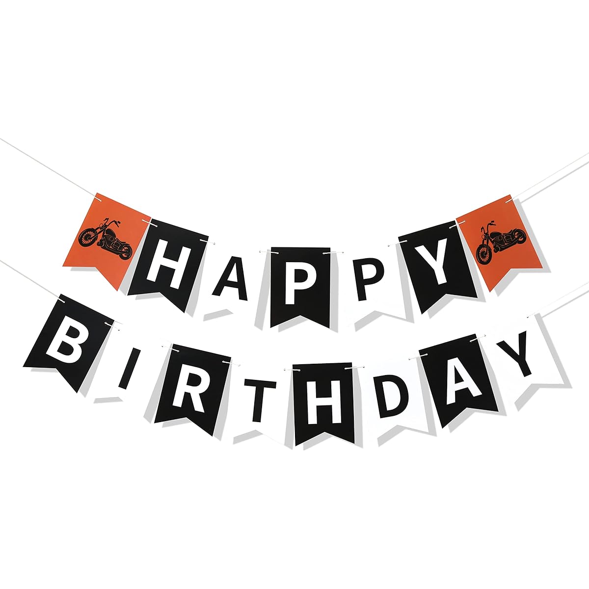 Motorcycle Birthday Banner - Motorcycle Party Birthday Decoration Harley Style Birthday Vane Rock and Roll Party Motorcycle First Birthday Photo Props Backdrop