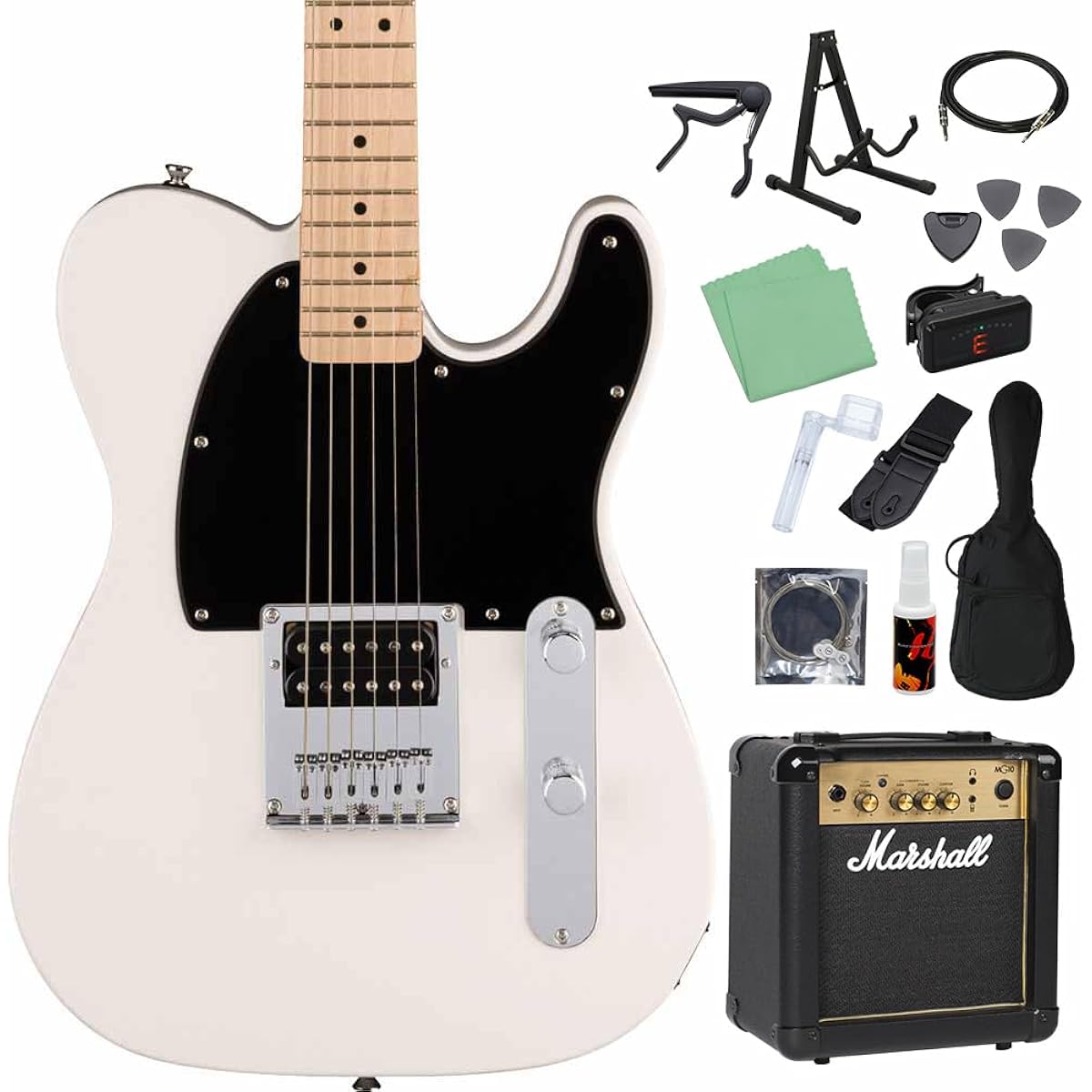Squier by Fender SONIC ESQUIRE Arctic White Electric Guitar Beginner 14-piece Set [Includes MG10] Esquire Squier/Squier