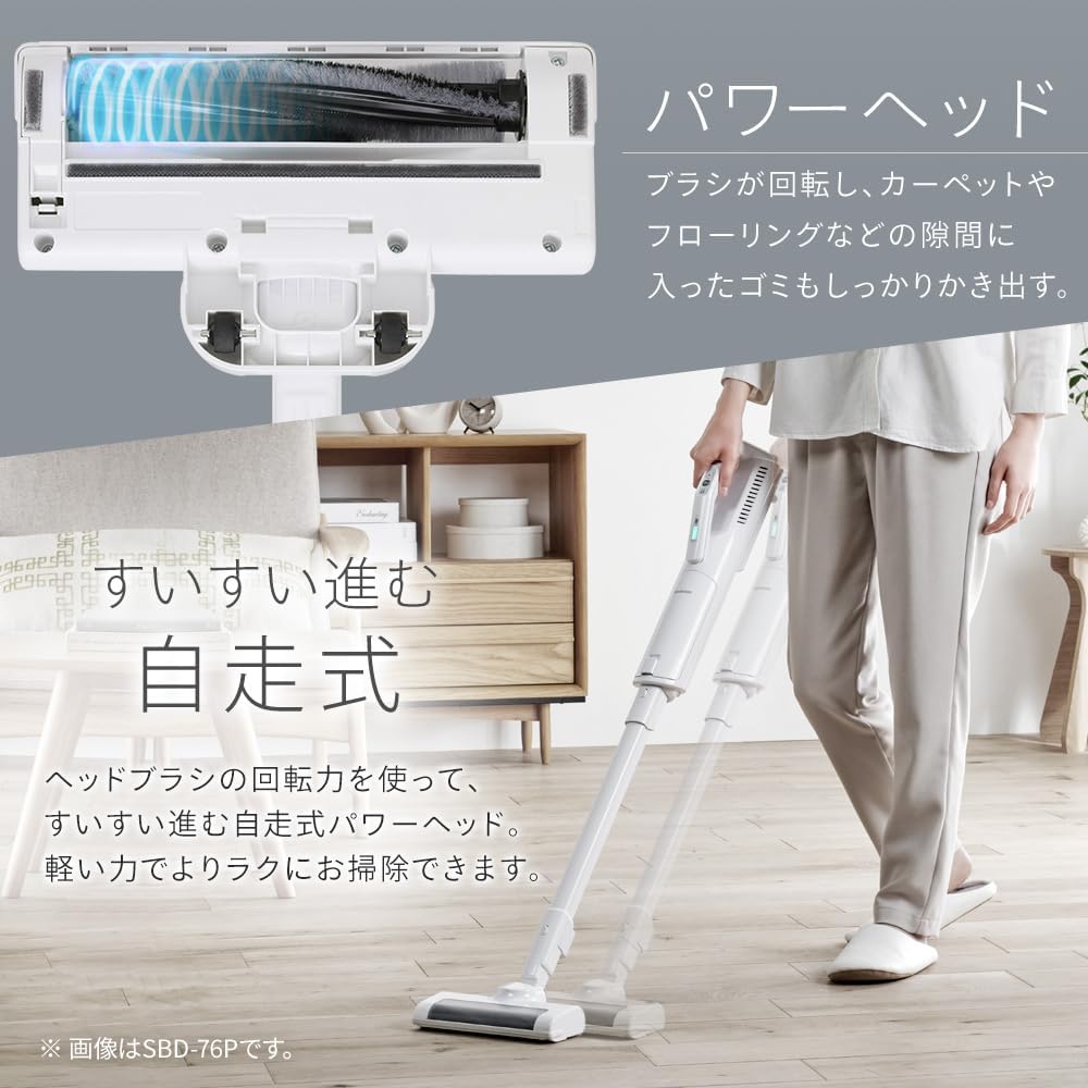 [Paper Pack Type] IRIS OHYAMA Vacuum Cleaner Cordless Ultra Thin Lightweight Handy Paper Pack Stick Cleaner Lightweight 1.6kg Rechargeable SBD-76P-W White