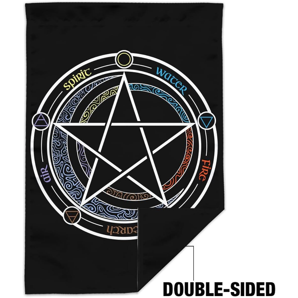 Pentagram Pentacle Star Wiccan Witch Garden Yard Flag (Pole Not Included)