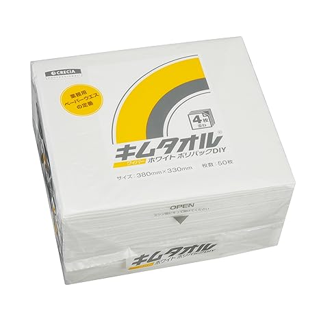 [Sold in case] Cresia Kim Towel White Poly Pack DIY 50 sheets/pack x 24 packs Comes in a poly pack and is useful in sites where hygiene is important 61031
