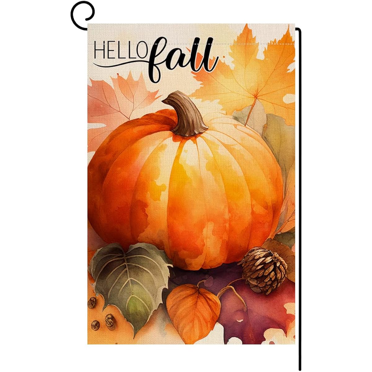Fall Pumpkin Garden Flag 12x18 Vertical Double Sided Fall Maple Leaf Thanksgiving Holiday Outdoor Decor Burlap Yard Flag BW443