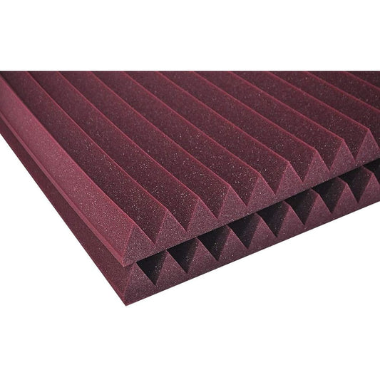 AURALEX Sound Absorbing Material Studiofoam Wedges 2" Burgundy, 5cm Thick, 12 Pieces