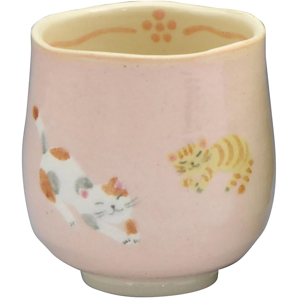 Kyoto ware Kiyomizu ware Rakuiri kiln set teacup Hidamari cat URH961