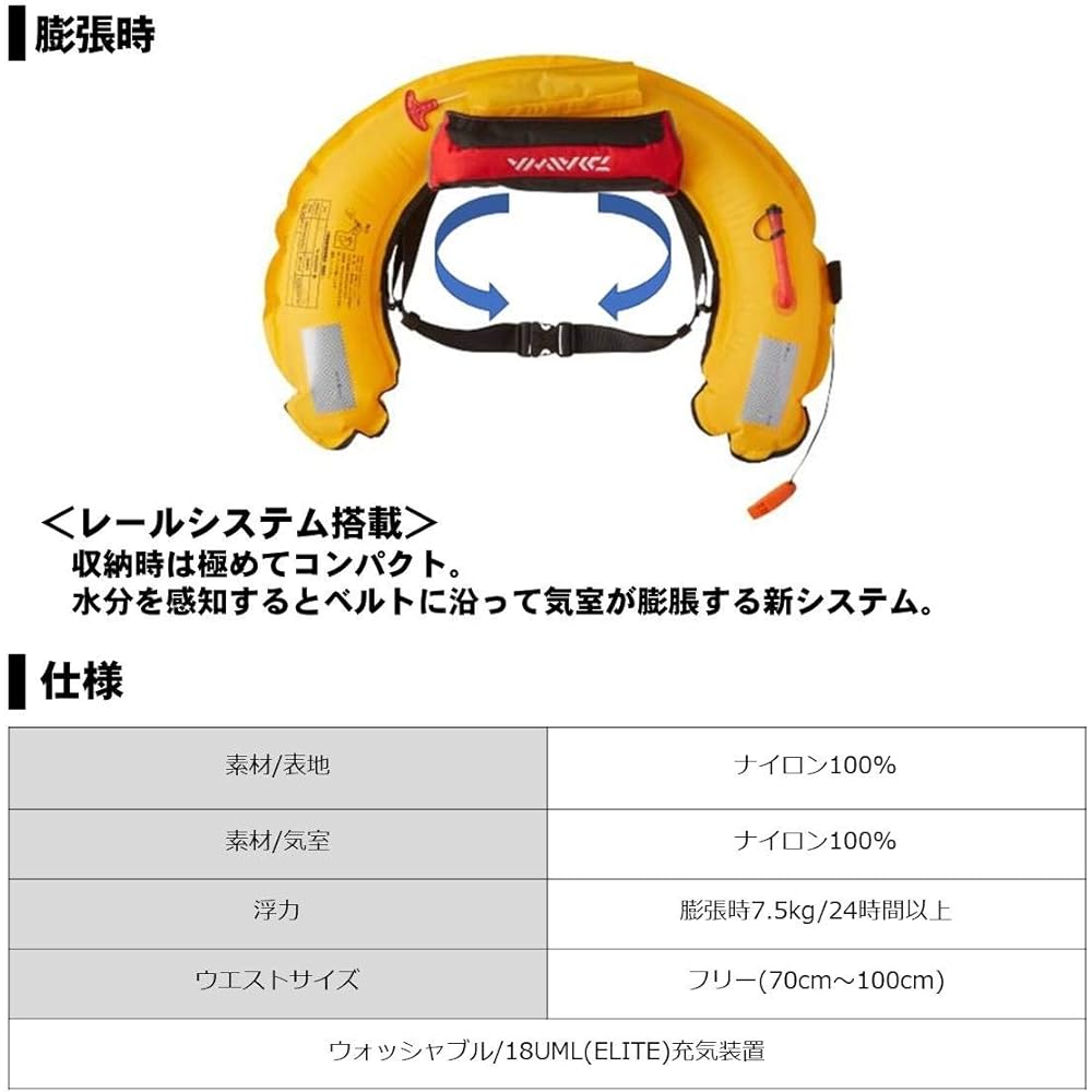 DAIWA Compact Life Jacket (Waist Type Automatic/Manual Inflatable) Free DF-2220 2020 Model
