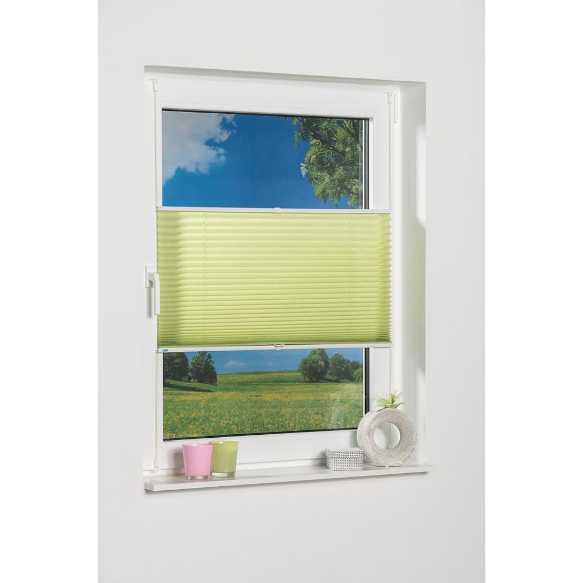 K Home Easy Pleated Fabric Green (Width x Length), Green 90 x 130 cm