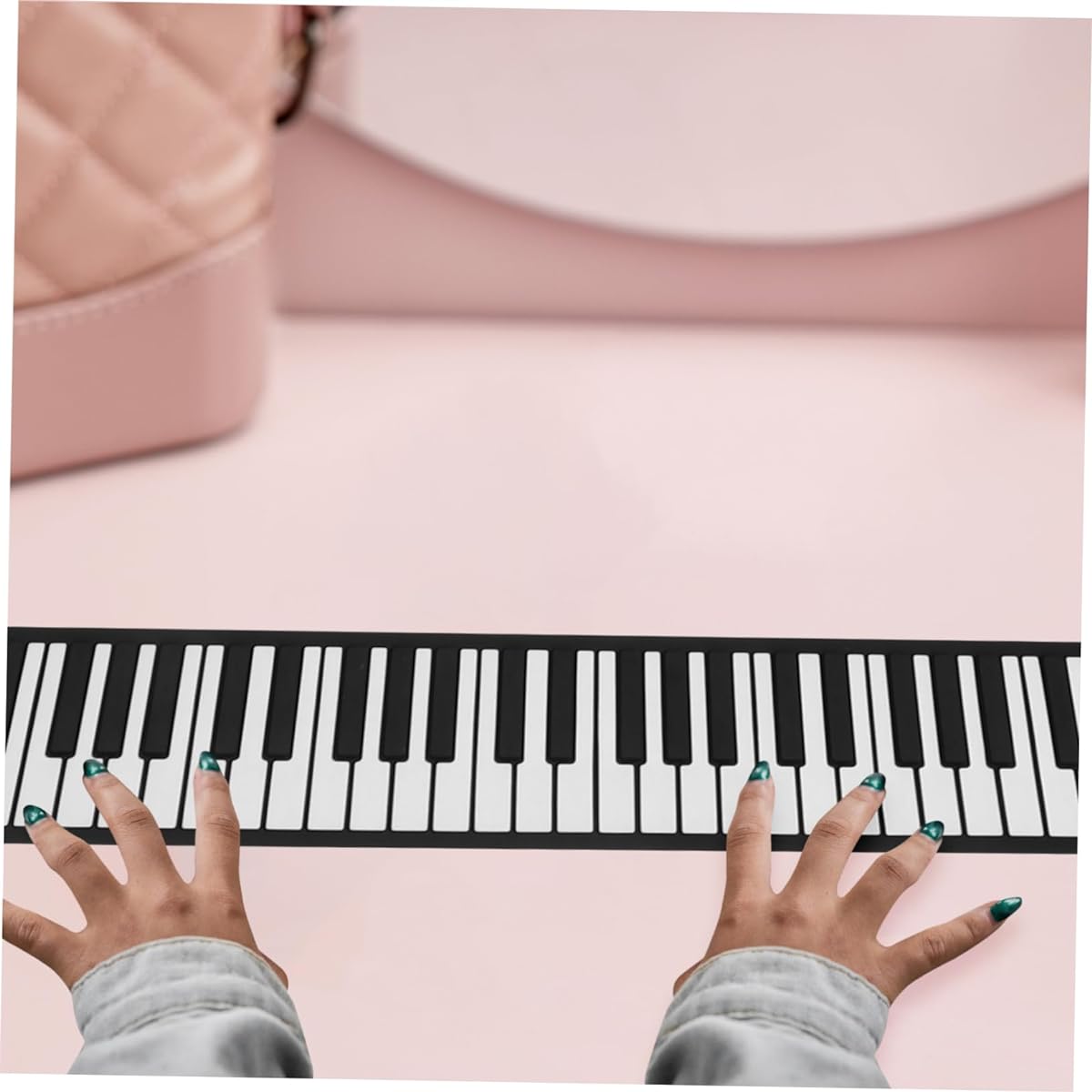 SWOOMEY 88 Roll Piano Numeric Keypad Soft Keyboard Piano Silicone Keyboard Piano Foldable Electronic Organ Electric Piano Musical Instrument Hand-wound Silica Gel