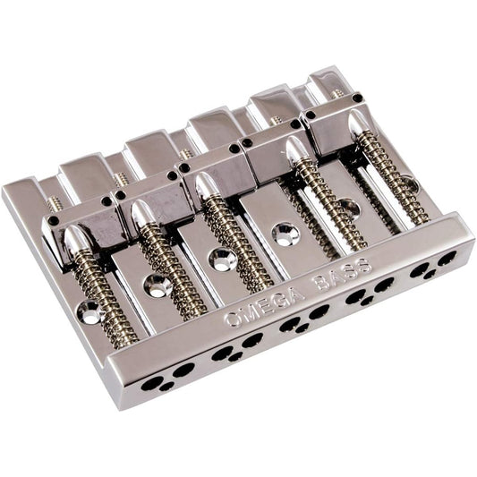 ALLPARTS 5-string Bass Bridge BB-3360-001 5-String Omega Bass Bridge Nickel