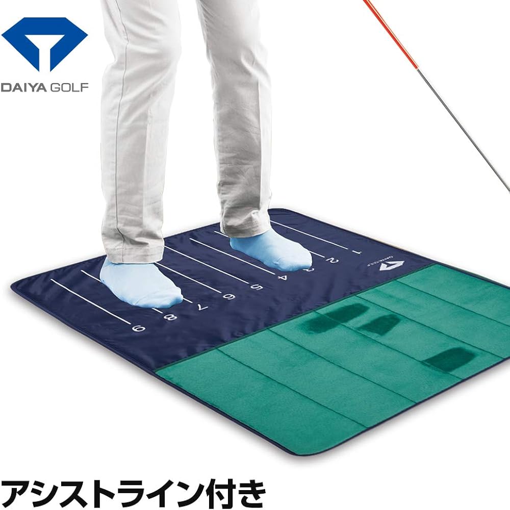 DAIYA GOLF Approach Practice Equipment Diamond Check Mat with Practice Balls Golf Practice Mat Shows Duffle Top Correction Golf Practice Equipment Training Stance Posture Miss Shot Prevention Compact Storage Indoor Practice TR-470