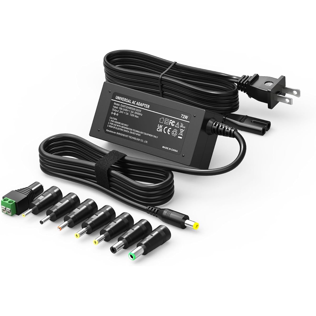 Basicvolt 24V 3A 2A 1A Switching Power Cord 24VDC 1.5A Charger AC to DC 24 Volt 3Amp Replacement Adapter LED Strip Light Massage Gun Security Camera CCTV Baby Monitor Christmas Village
