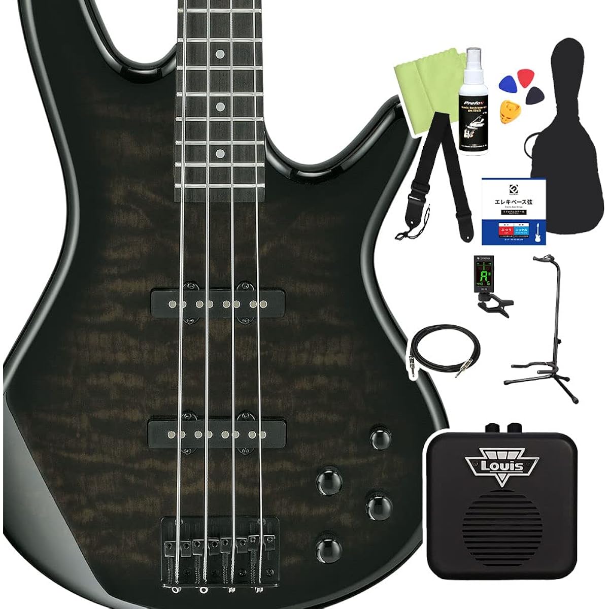 Gio Ibanez GSR280QA Bass Beginner 12 Piece Set [Mini Amplifier Included] TKS Electric Bass Gio Ibanez