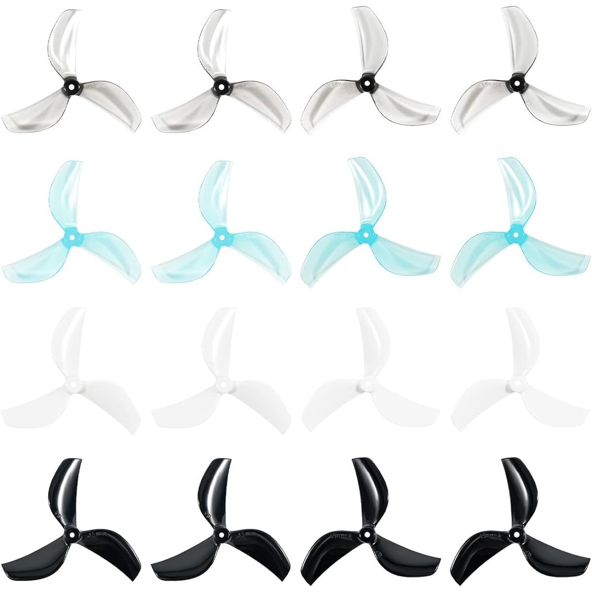 BETAFPV Gemfan 16pcs 45mm 3-Blade Whoop Drone Propellers with 1.5mm Shaft Hole for FPV Racing Meteor75 Pro 1S FPV Whoop Drone Quadcopter