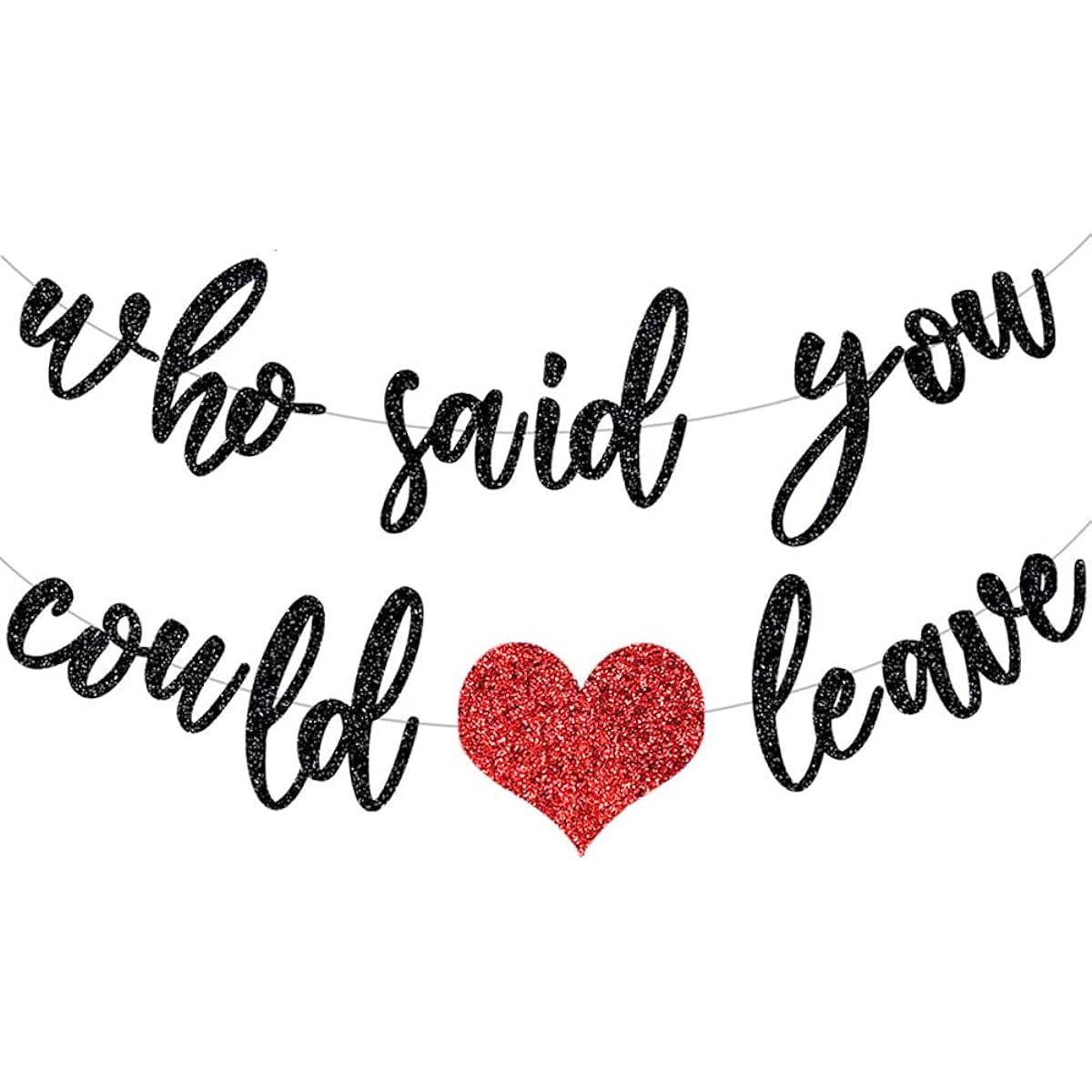PALASASA Who Said You Could Leave Banner, Farewell Party Decorations,Legends Are For Retirement Party,Graduation Party,Going Out Party,Office Work Party,Farewell Party,Glitter Decoration Supplies (Black Red)