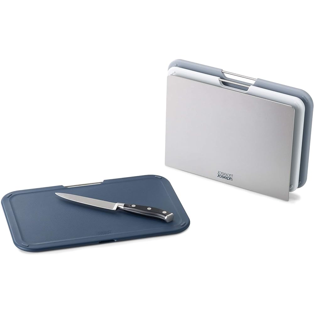 Joseph Joseph Cutting Board Nesting Board Set Dishwasher Safe Color Coded for Easy Use Regular (32 x 6.5 x 22 cm) Gray [Genuine Product] 60146
