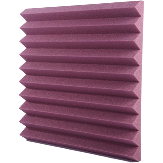 10pcs Acoustic Foam Panels Wedge Soundproofing Foam Boards for Walls and Ceilings, Easy to Install, Decorative Sound Absorbing Foam (Yellow 50*50*5CM) (Purple 50*50*5CM)