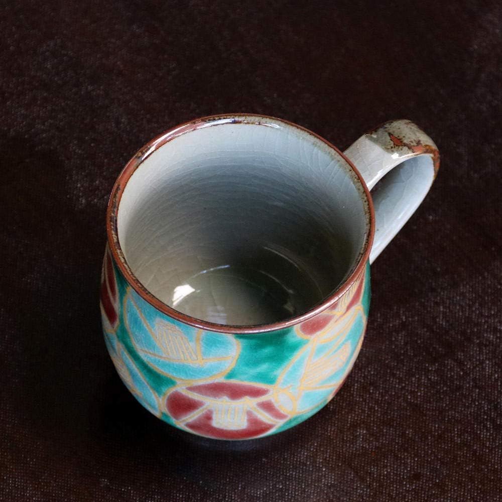 Kutani ware Miyama kiln mug Kinkatamatsubaki