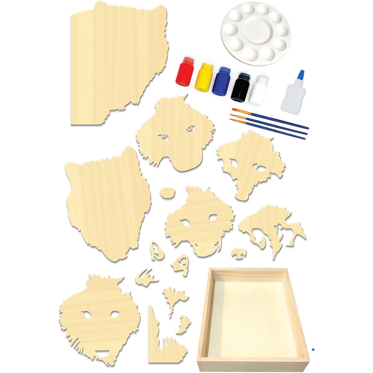 BeginAgain Abstract Athlete Get Stack Paint & Puzzle Art Kit - Grey Wolf