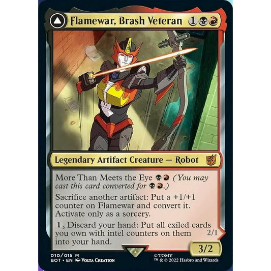Magic: The Gathering - Flamewar, Brash Veteran // Flamewar, Streetwise Operative (010) - Transformers