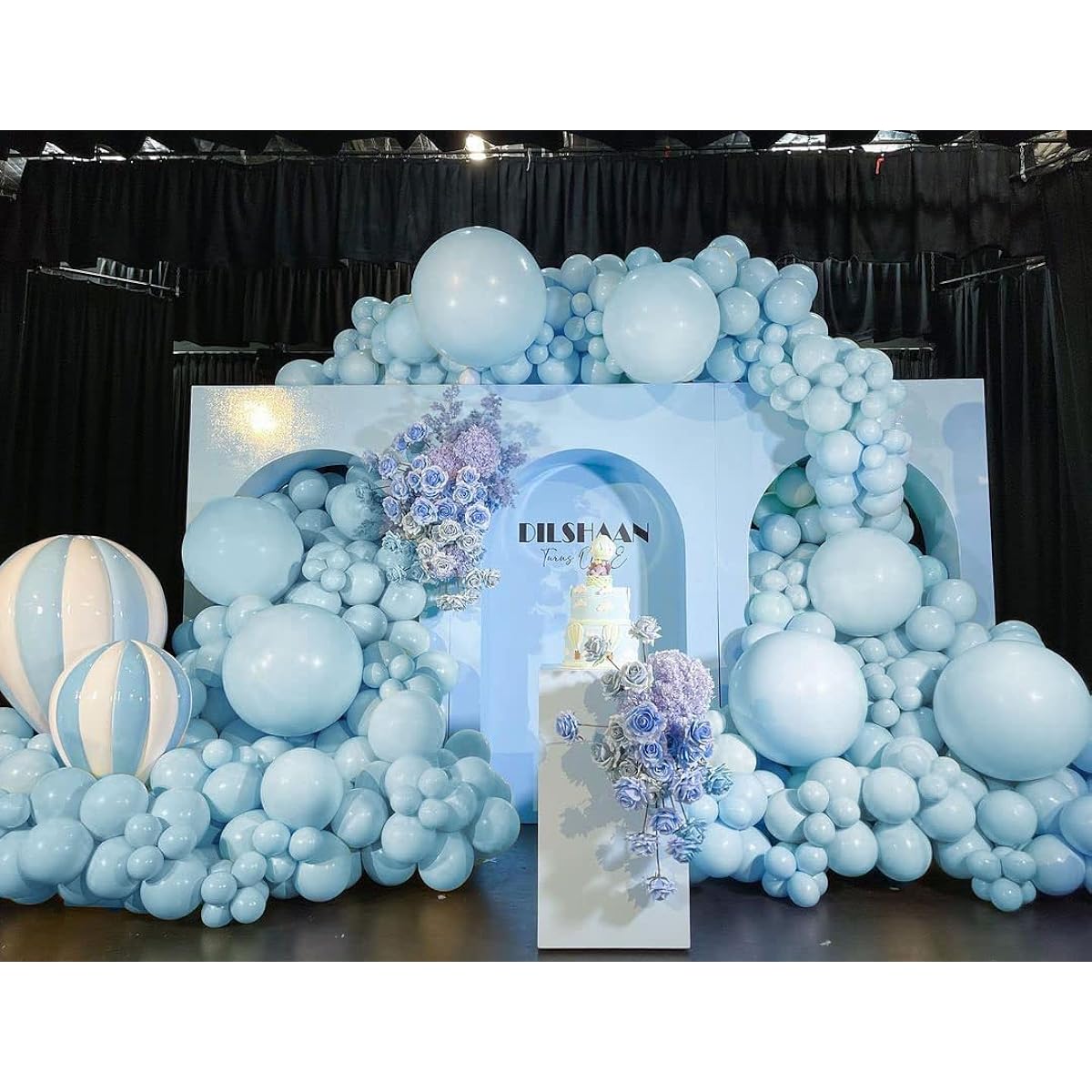 Pastel Blue Balloon Garland Kit - Double Plush Light Blue Different Sizes 18/12/5'' Baby Blue Balloons Arch Latex Balloons for Baby Shower Birthday Gender Reveal Party Decorations