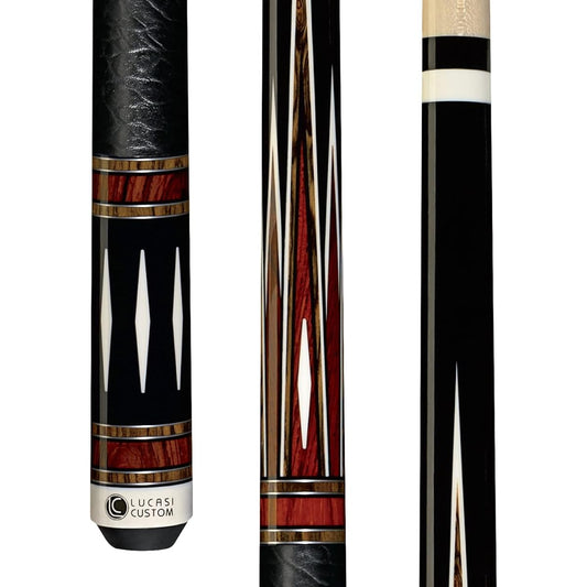 Lucasi Custom LZC39 Mystic Black Cocobolo/Bocote Inlay Point Imitation Bone Diamond Upgrade Shaft Cue