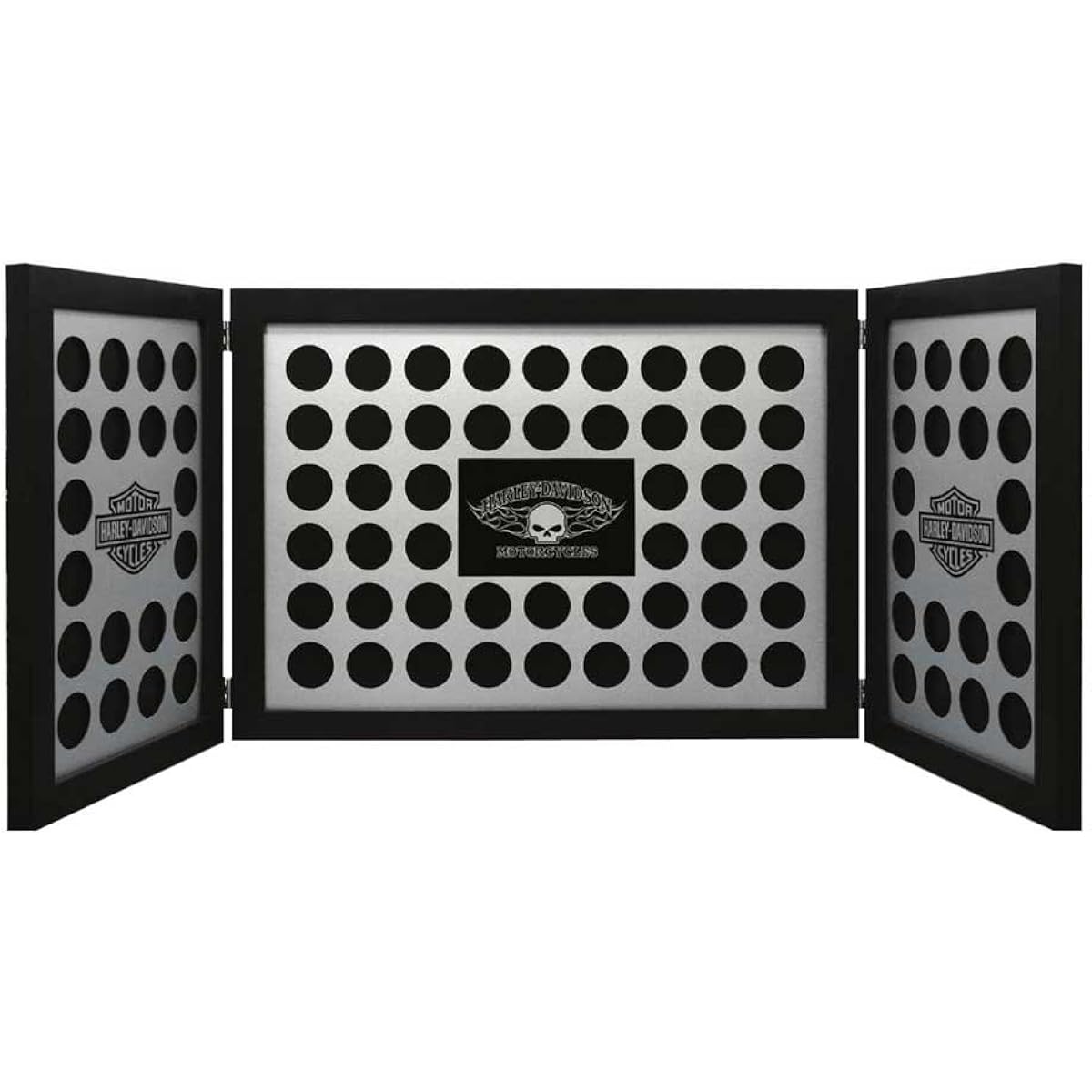 Harley-Davidson Tri-Fold Poker Chip Collectors Frame, Holds 88 Chips, Black 6973