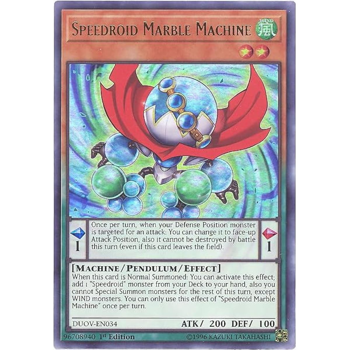 Speedroid Marble Machine DUOV-EN034 Ultra Rare First Edition