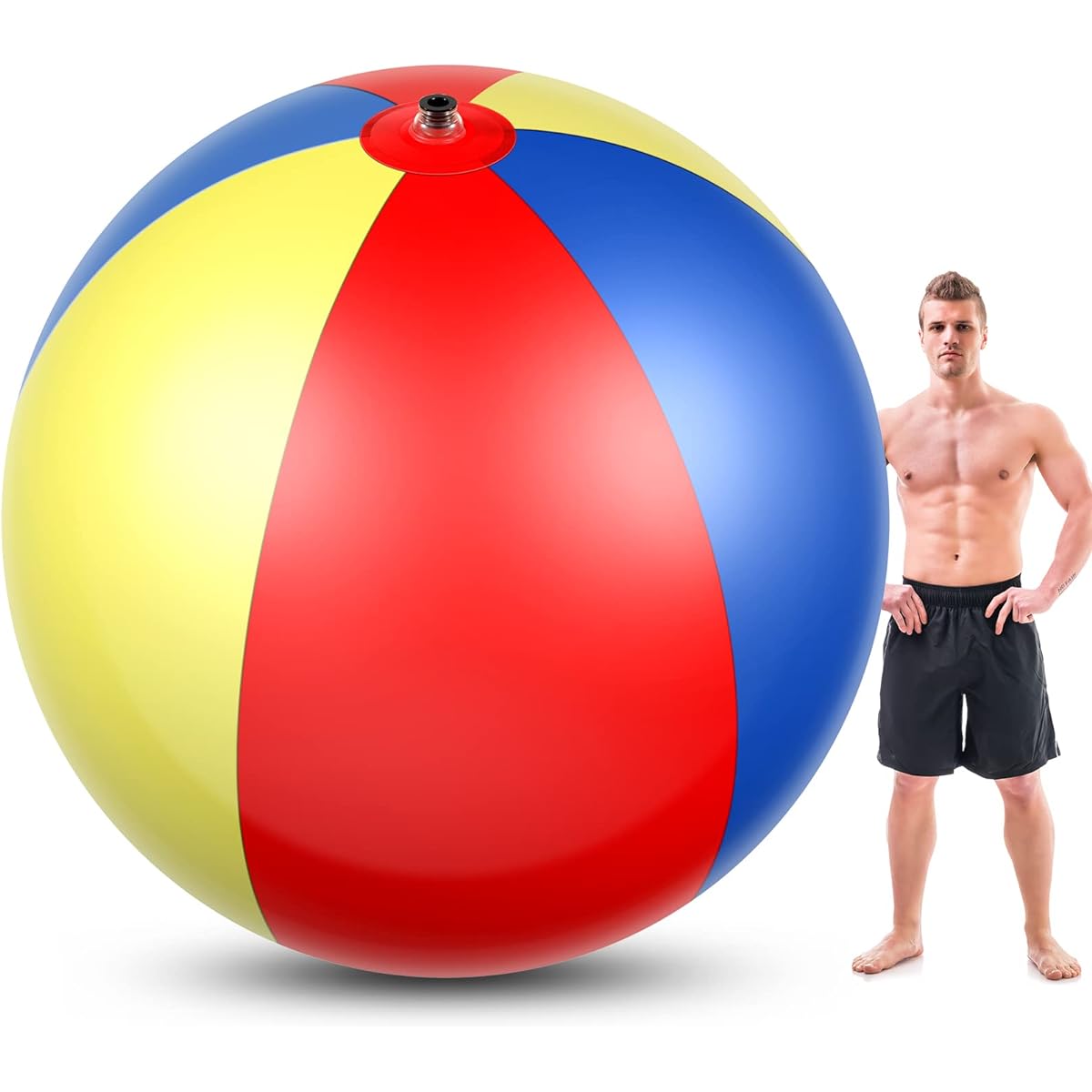78 Inch Giant Beach Ball Jumbo Inflatable Ball Extra Large Adult Beach Toy Plastic Giant Water Ball Swimming Pool Summer Beach Seaside Water Game Outdoor Indoor Party