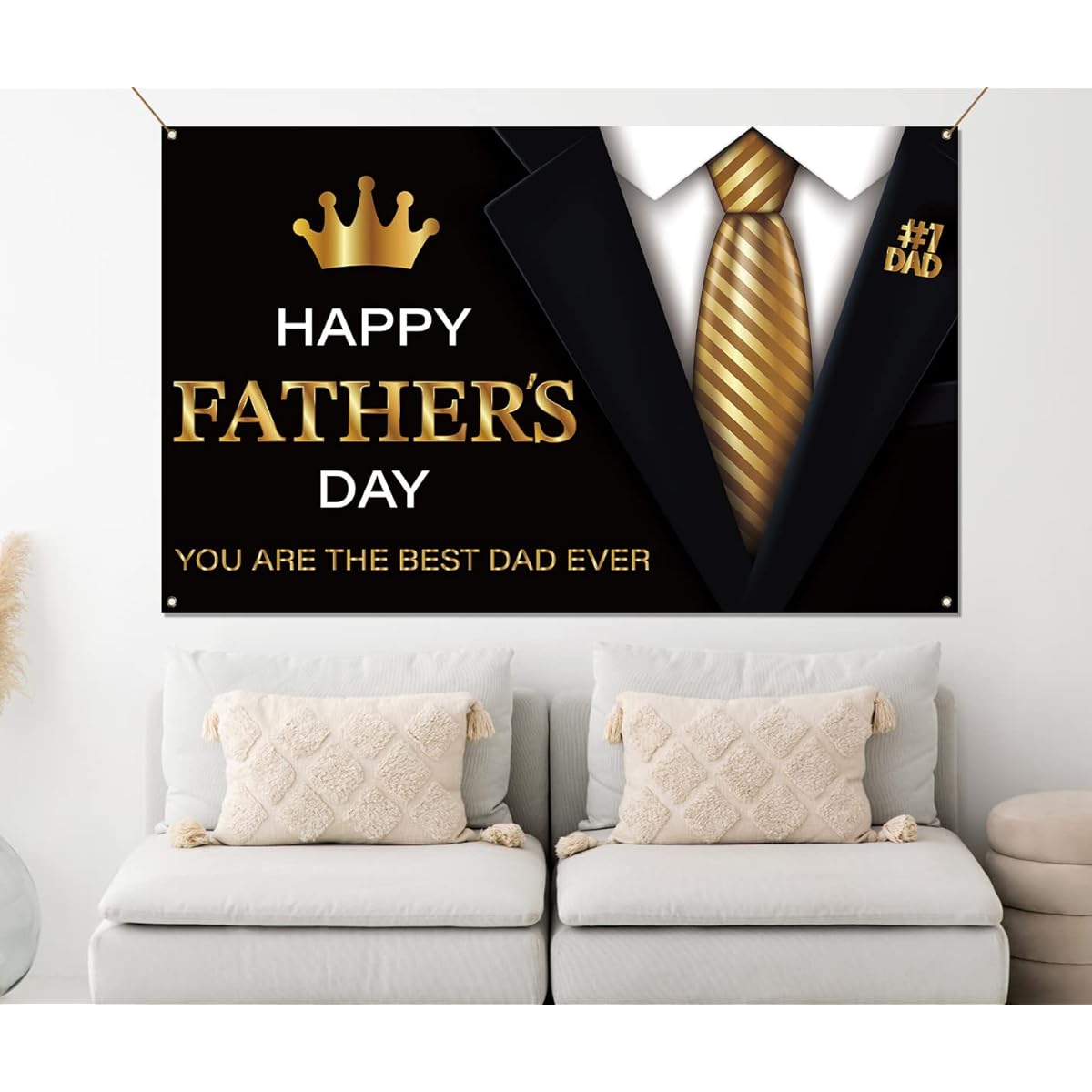 Happy Father's Day Photo Booth Backdrop Suit Tie Thank You Dad Party Decoration Photo Background Wall Decor
