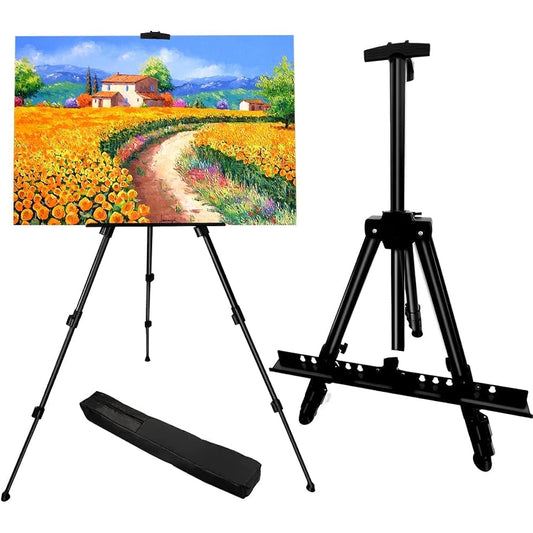 RRFTOK Artist Easel Stand Metal Material Tripod Adjustable Easel for Canvas Painting 17-66" Height for Tabletop/Floor Drawing/Didplay with Carry Bag