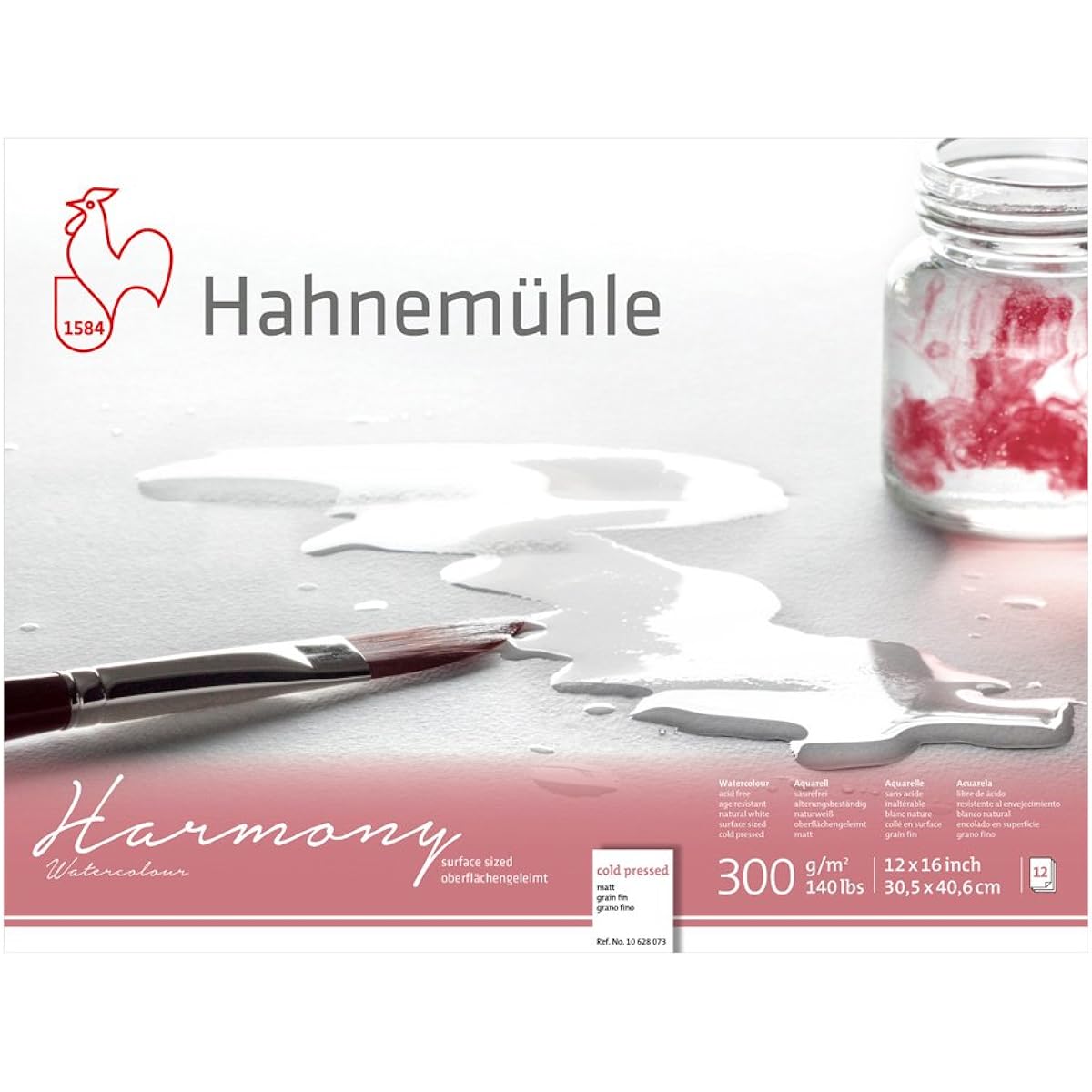 Hahnemuhle Watercolor Blocks, Cold Pressed, 12x16 Inches, 12 Pieces, White