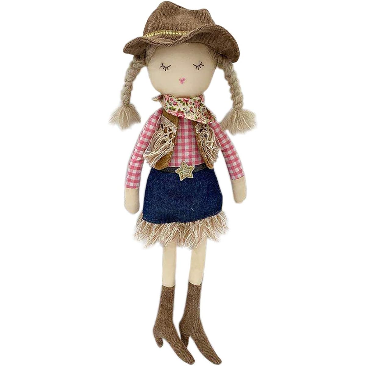 MON AMI Clementine Cowgirl Doll, Soft and Elegant Stuffed Animal, Firmly Built-in Stuffed Animal for Kids and Toddlers, Great as a Toy or Room Decor, Great Gift for Kids and Collectors, 15 Inches
