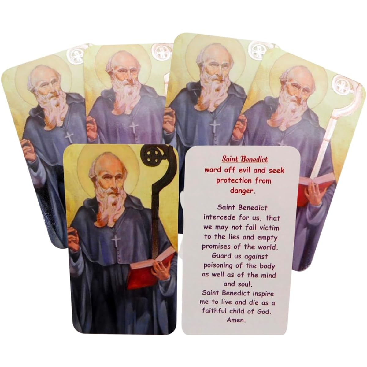 Westmon Works St. Benedict St. Benedict Holy Cards Bulk Pack Patron Saint Evil Prayer Set of 10