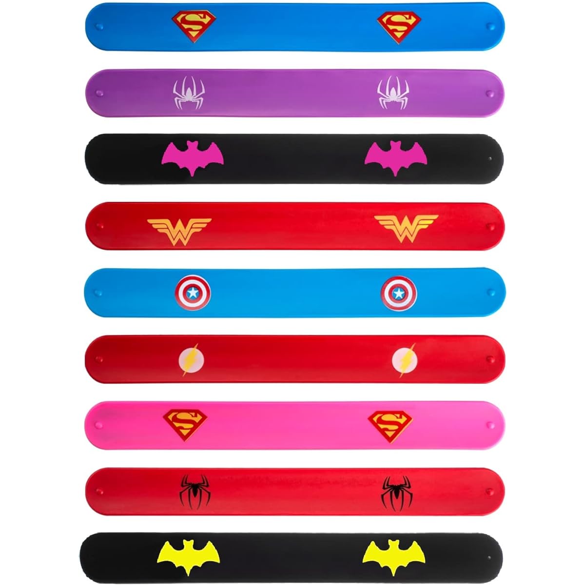 DeDeSoon Slap Bracelets Toys for Kids Boys Girls Birthday Party Supplies Favors (9" Pack)