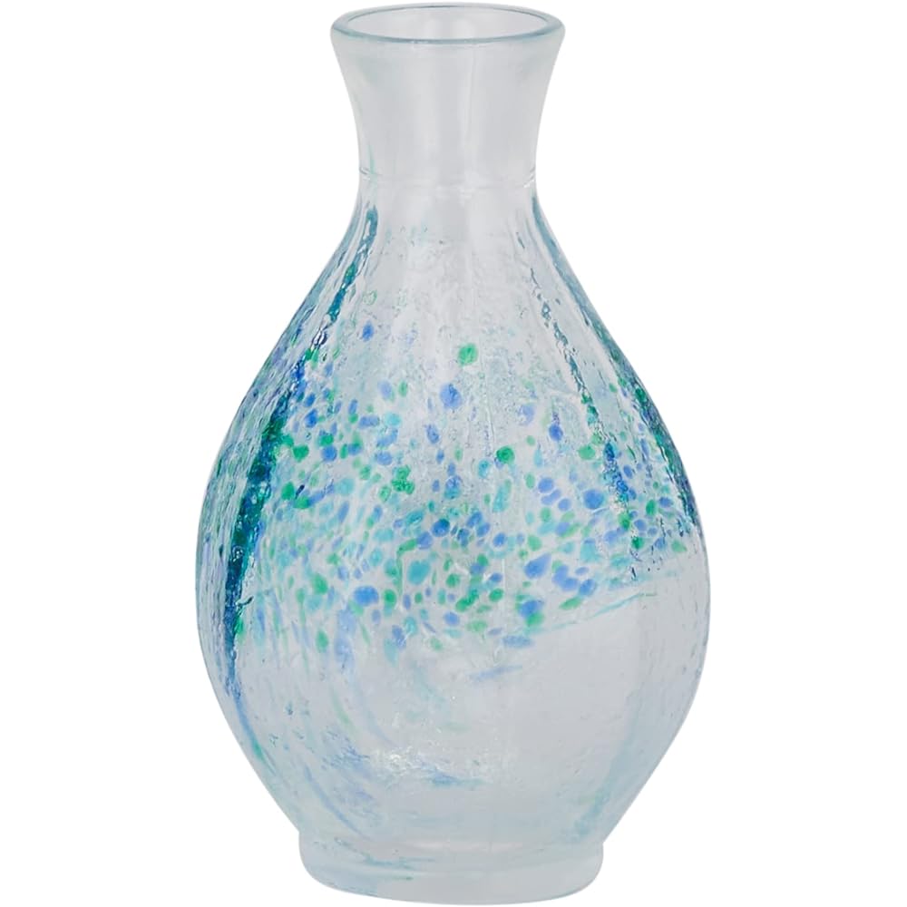 Adelia Shonai Craft Sake Bottle Large 150ml Flower Spell Set of 6 Crystal Glass Made in Japan F-70081