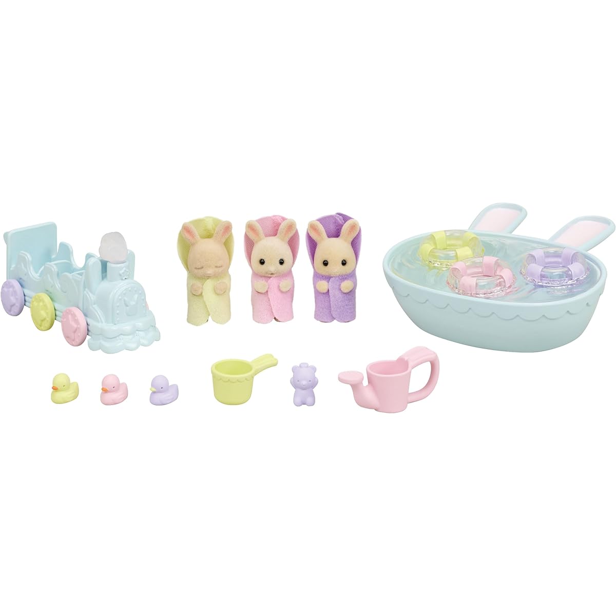Calico Critters Triplet Baby Bathtime Set