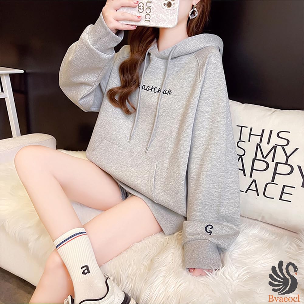 DUZTELYI Parka Women's Pullover Long Sleeve Thin Logo Casual Tops DU856