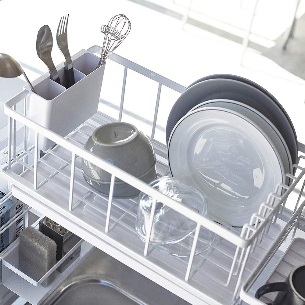 Yamazaki Jitsugyo 4362 Over Sink Telescoping System Rack Drainer Rebasket L White Approx. W42.5XD23XH17.5cm Tower Can be combined freely Storage Rack Storage Tool Easy Installation 4362