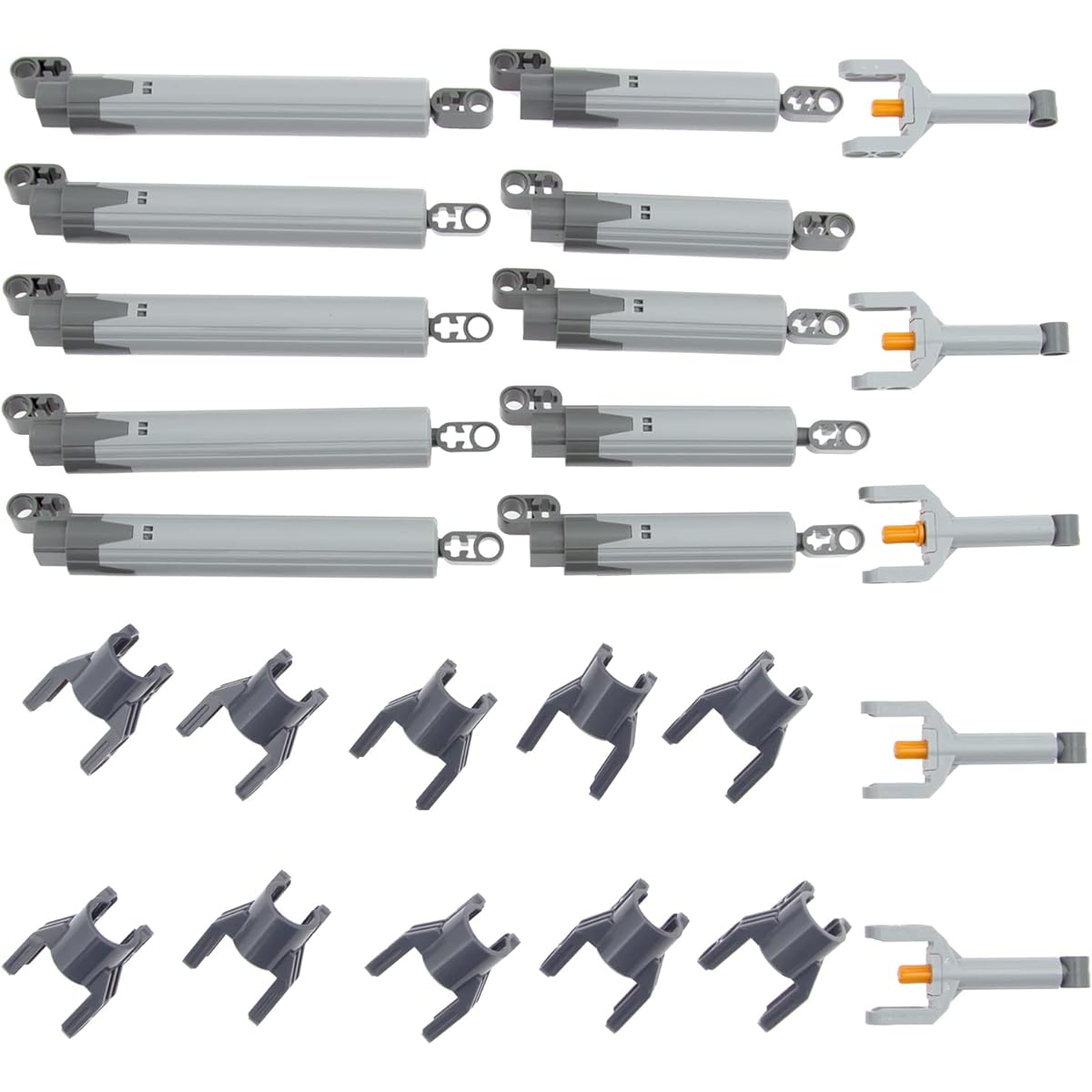 TEESE 5 sets linear actuators are compatible with LEGO Technic parts, axle pin connectors, and MOC car truck replacement parts
