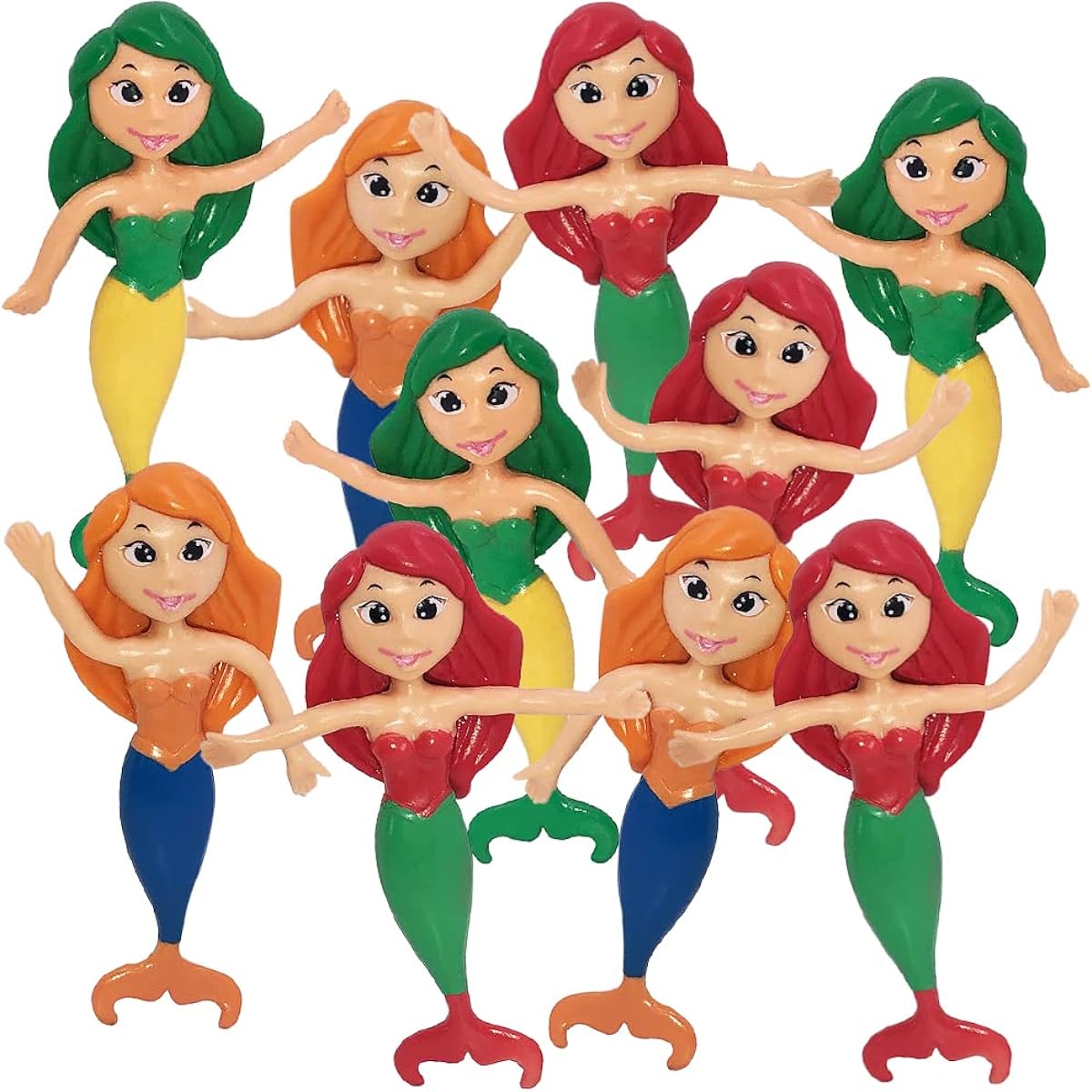 ArtCreativity Bendable Mermaid Figures Set of 12 Bendable Toys for Kids Mermaid Party Favors for Boys and Girls Stress Relief Fidget Toys Goodie Bag Stuffers Pinata Fillers