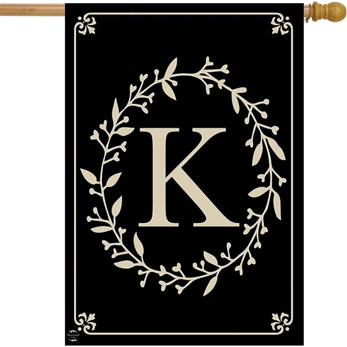 Briarwood Lane Classic Monogram Letter K House Flag Double Sided House Flag