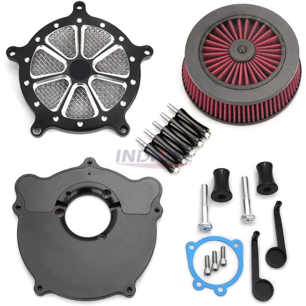 Black CNC Air Cleaner Intake Filter System for Harley Softail Touring Dyna 01-07 Parts
