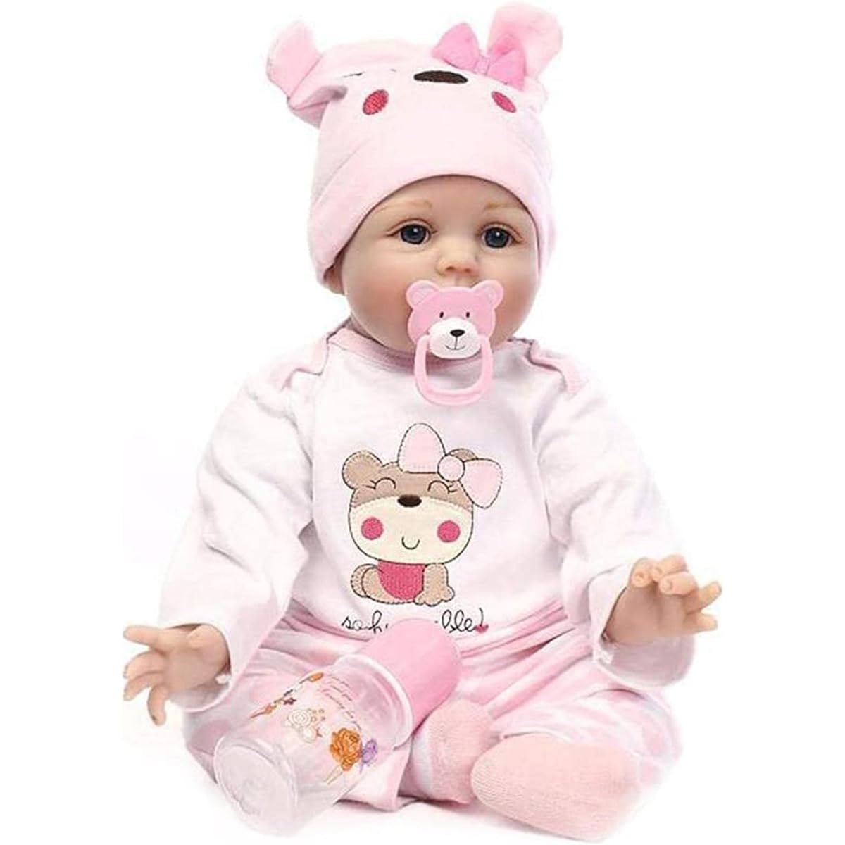 PUERI Baby Doll, Newborn Doll, Reborn Doll, Silicone, Cute, Soft, Huggable Doll, Realistic, Reborn Baby Doll, Reborn Baby, Baby Care Practice, 55cm