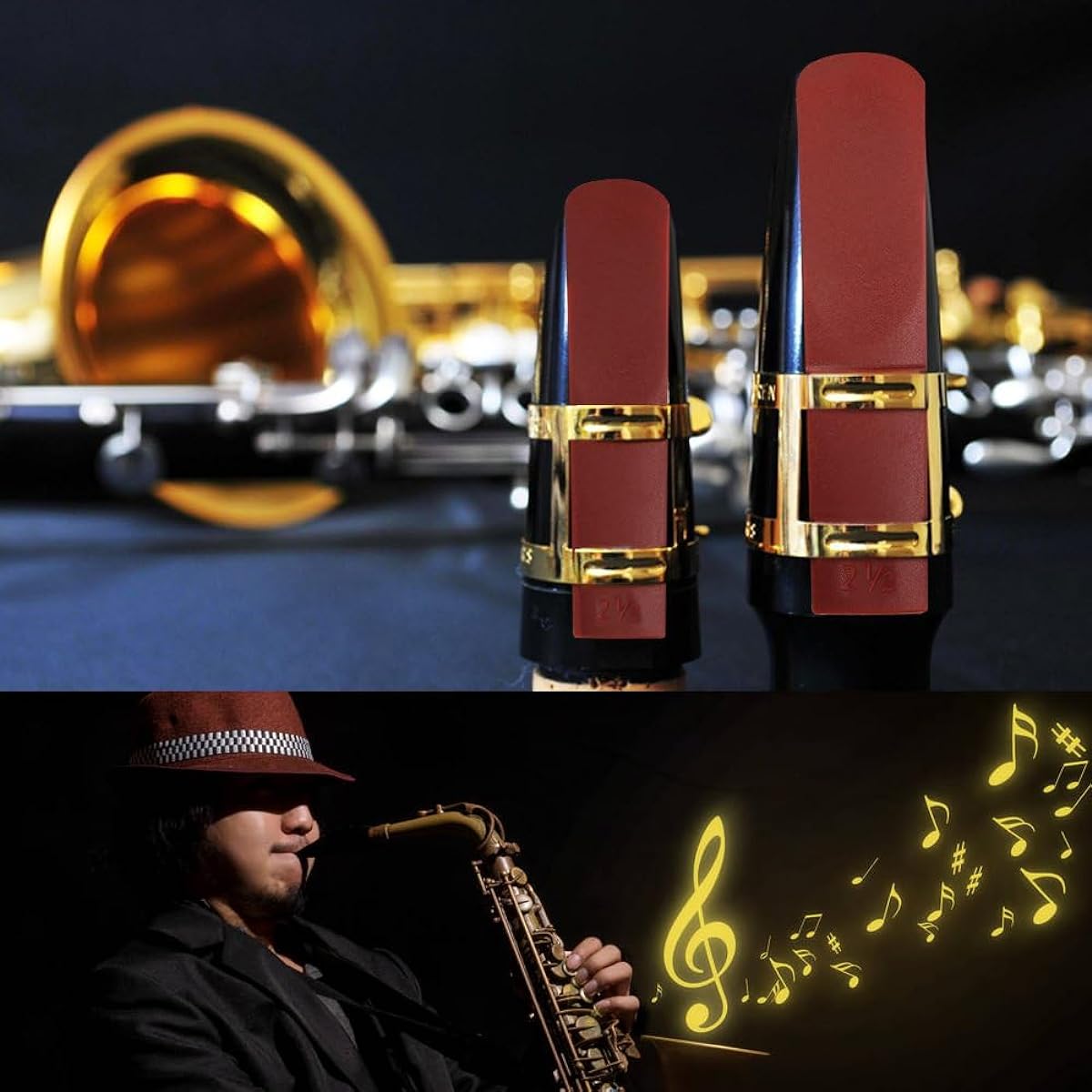 Alto Saxophone Reed Advanced Craft Resin Saxophone Completely Warm and Flexible Sound (Red) 3 Pieces