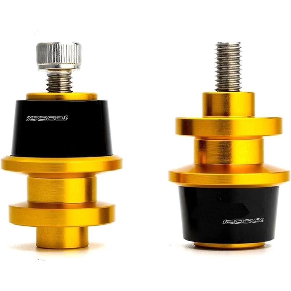 Motorcycle Bobbin Slider Stand Motorcycle CNC Aluminum 8mm Swing Arm Spool Slider Stand Screw For NINJA 1000 SX NINJA 1000SX 2020 2021 Ninja1000sx (Color: Gold)